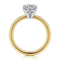 Outlet Gabriel & Co. Cally - 14K White-Yellow Gold Round Diamond Engagement Ring