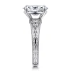 New Gabriel & Co. Caltha - Vintage Inspired 14K White Gold Oval Solitaire Diamond Engagement Ring