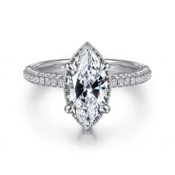 Online Gabriel & Co. Caly - 14K White Gold Marquise Shape Halo Diamond Engagement Ring