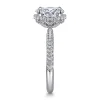 Discount Gabriel & Co. Caly - 14K White Gold Oval Halo Diamond Engagement Ring