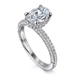 Discount Gabriel & Co. Caly - 14K White Gold Oval Halo Diamond Engagement Ring
