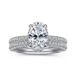 Discount Gabriel & Co. Caly - 14K White Gold Oval Halo Diamond Engagement Ring