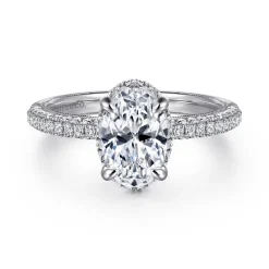 Discount Gabriel & Co. Caly - 14K White Gold Oval Halo Diamond Engagement Ring