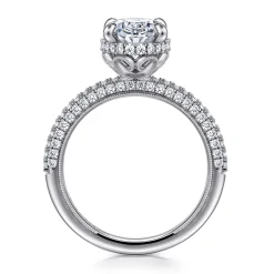 Gabriel & Co. Caly - 14K White Gold Oval Halo Diamond Engagement Ring