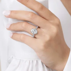 Gabriel & Co. Caly - 14K White Gold Oval Halo Diamond Engagement Ring
