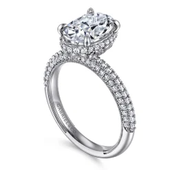 Gabriel & Co. Caly - 14K White Gold Oval Halo Diamond Engagement Ring