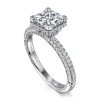 Hot Gabriel & Co. Caly - 14K White Gold Princess Halo Diamond Engagement Ring