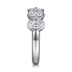Sale Gabriel & Co. Calypso - 14K White Gold Bezel Oval 5 Stone Diamond Anniversary Band - 1.9 ct