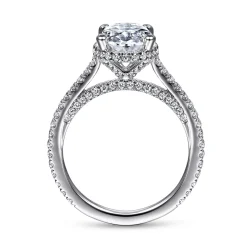 Sale Gabriel & Co. Camden - 14K White Gold Hidden Halo Oval Diamond Engagement Ring