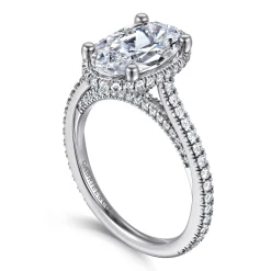 Outlet Gabriel & Co. Camden - 14K White Gold Hidden Halo Oval Diamond Engagement Ring