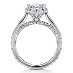 Outlet Gabriel & Co. Camden - 14K White Gold Hidden Halo Oval Diamond Engagement Ring