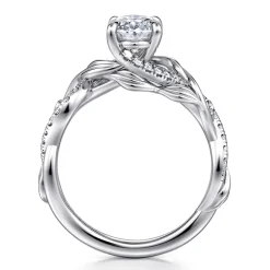 Outlet Gabriel & Co. Camelia - 14K White Gold Floral Oval Diamond Engagement Ring