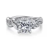 Hot Gabriel & Co. Camelia - 14K White Gold Floral Princess Cut Diamond Engagement Ring