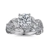 Gabriel & Co. Camelia - Platinum Floral Round Diamond Engagement Ring
