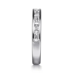 Sale Gabriel & Co. Camellia - 14K White Gold Channel Set Baguette Diamond Anniversary Band - 0.75 ct