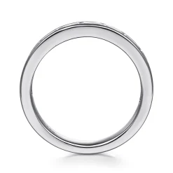 Sale Gabriel & Co. Camellia - 14K White Gold Channel Set Baguette Diamond Anniversary Band - 0.75 ct