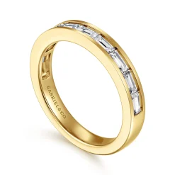 Gabriel & Co. Camellia - 14K Yellow Gold Channel Set Baguette Diamond Anniversary Band - 1.3 ct