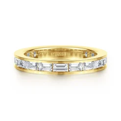 Online Gabriel & Co. Camellia - 14K Yellow Gold Channel Set Baguette Diamond Eternity Band - 1.4 ct
