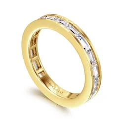 Online Gabriel & Co. Camellia - 14K Yellow Gold Channel Set Baguette Diamond Eternity Band - 1.4 ct