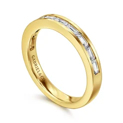 Discount Gabriel & Co. Camellia - 14K Yellow Gold Channel Set Baguette Diamond Anniversary Band - 0.5 ct
