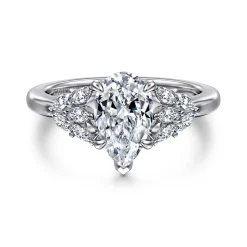 Outlet Gabriel & Co. Cami - 14K White Gold Pear Shape Diamond Engagement Ring