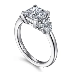 New Gabriel & Co. Cami - 14K White Gold Princess Cut Diamond Engagement Ring