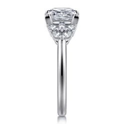 New Gabriel & Co. Cami - 14K White Gold Princess Cut Diamond Engagement Ring