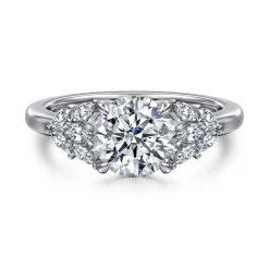 Sale Gabriel & Co. Cami - 14K White Gold Round Diamond Engagement Ring