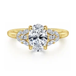 Clearance Gabriel & Co. Cami - 14K Yellow Gold Oval Diamond Engagement Ring