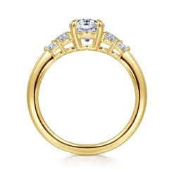 Clearance Gabriel & Co. Cami - 14K Yellow Gold Oval Diamond Engagement Ring