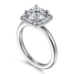 Hot Gabriel & Co. Cammie - 14K White Gold Halo Cushion Diamond Engagement Ring