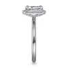 Hot Gabriel & Co. Cammie - 14K White Gold Halo Emerald Cut Diamond Engagement Ring