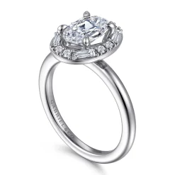 Outlet Gabriel & Co. Cammie - 14K White Gold Halo Oval Diamond Engagement Ring