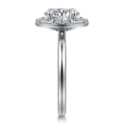 Outlet Gabriel & Co. Cammie - 14K White Gold Halo Oval Diamond Engagement Ring