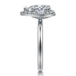 Clearance Gabriel & Co. Cammie - 14K White Gold Halo Pear Shape Diamond Engagement Ring