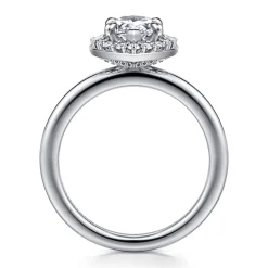 Clearance Gabriel & Co. Cammie - 14K White Gold Halo Pear Shape Diamond Engagement Ring
