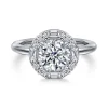 Best Gabriel & Co. Cammie - 14K White Gold Halo Round Diamond Engagement Ring