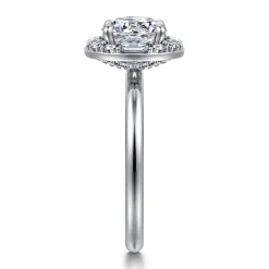 Best Gabriel & Co. Cammie - 14K White Gold Halo Round Diamond Engagement Ring
