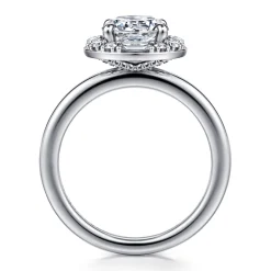 Best Gabriel & Co. Cammie - 14K White Gold Halo Round Diamond Engagement Ring