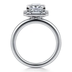 Outlet Gabriel & Co. Cammie - 14K White Gold Princess Halo Diamond Engagement Ring