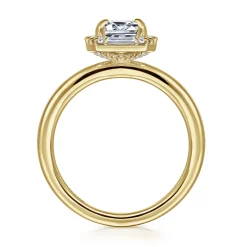 Gabriel & Co. Cammie - 14K Yellow Gold Halo Emerald Cut Diamond Engagement Ring