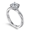 Gabriel & Co. Campana - 18K White Gold Cushion Cut Twisted Diamond Engagement Ring