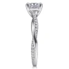 Clearance Gabriel & Co. Campana - 14K White Gold Cushion Cut Diamond Engagement Ring