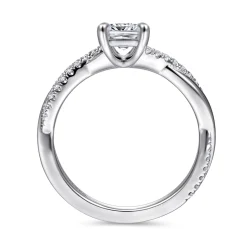 Clearance Gabriel & Co. Campana - 14K White Gold Cushion Cut Diamond Engagement Ring