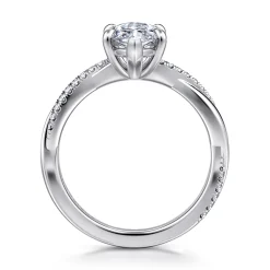 Hot Gabriel & Co. Campana - 14K White Gold Marquise ShapeTwisted Diamond Engagement Ring