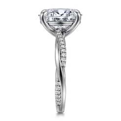Best Gabriel & Co. Campana - 14K White Gold Oval Diamond Engagement Ring