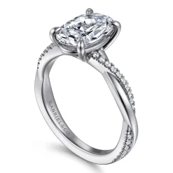 Online Gabriel & Co. Campana - 14K White Gold Oval Diamond Engagement Ring