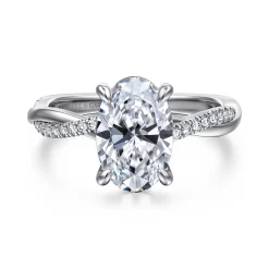 Online Gabriel & Co. Campana - 14K White Gold Oval Diamond Engagement Ring