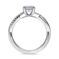 Gabriel & Co. Campana - 14K White Gold Oval Diamond Engagement Ring