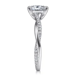 Gabriel & Co. Campana - 14K White Gold Oval Diamond Engagement Ring
